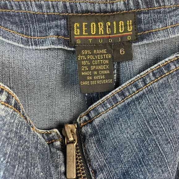 Georgiou Studio Denim Mini Skirt Size 6 EUC - Picture 3 of 3